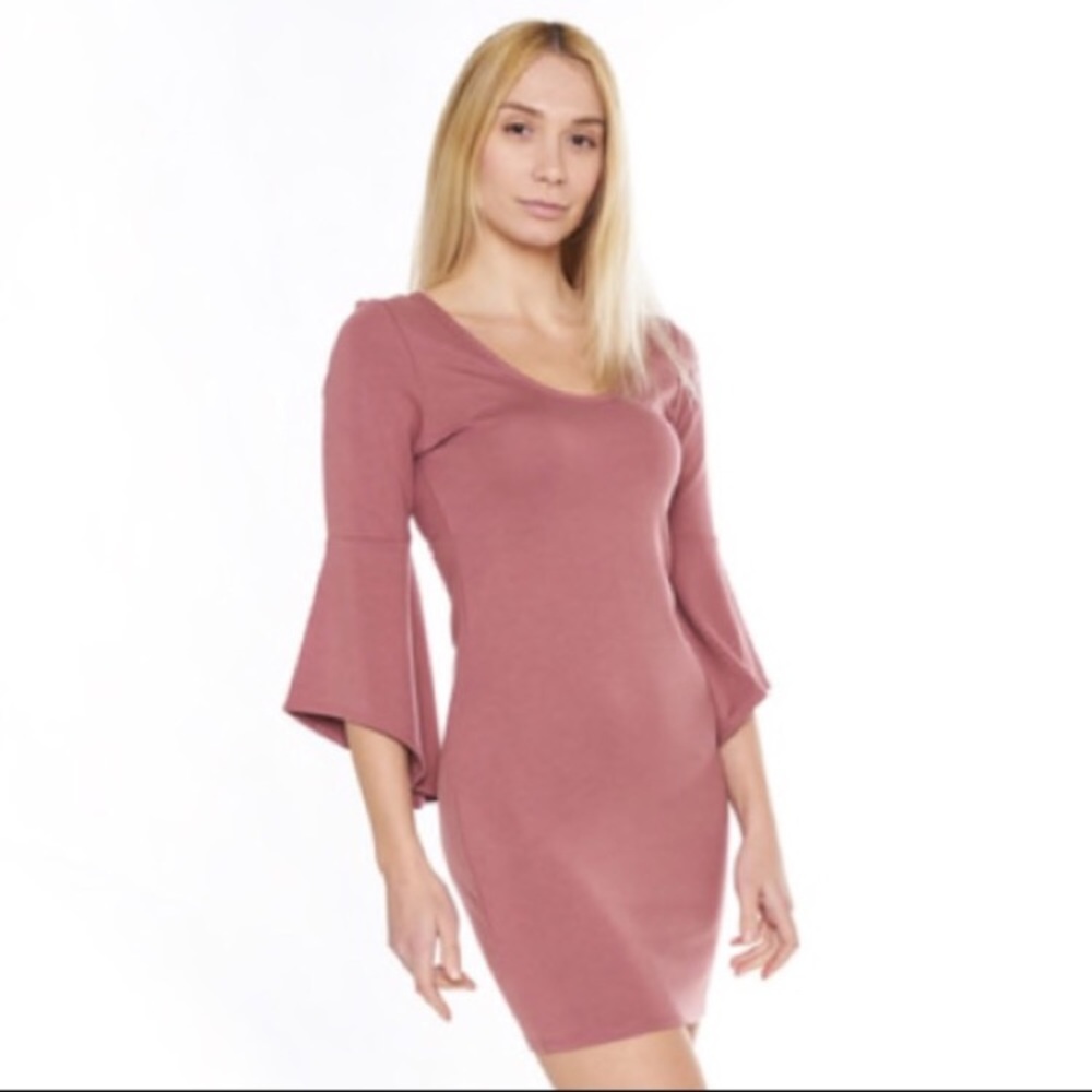 Dusty Rose Dress With Sleeves